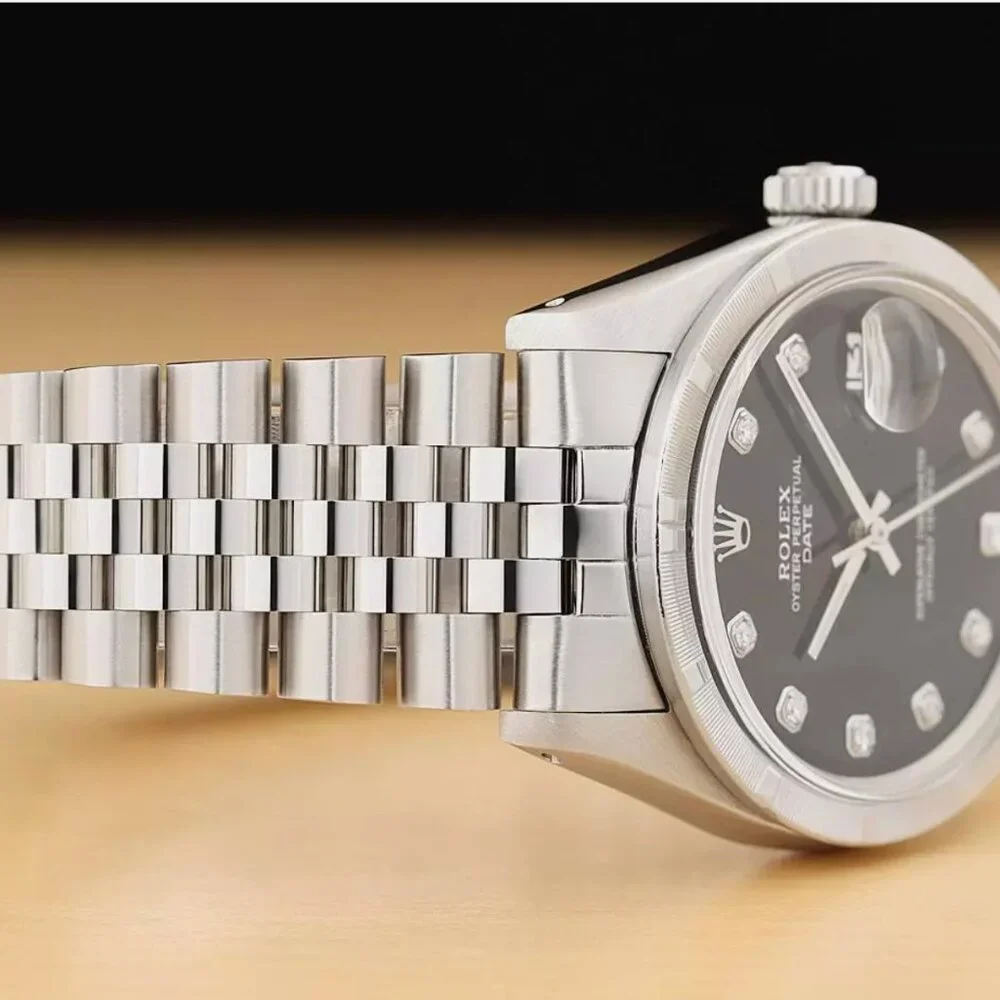 Rolex Black Face Diamond Men's Watch BOX